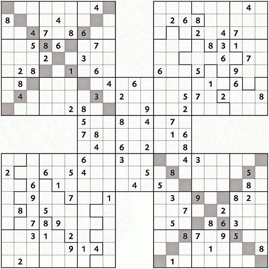 Cunning palapelit. Diagonaalinen Sudoku
